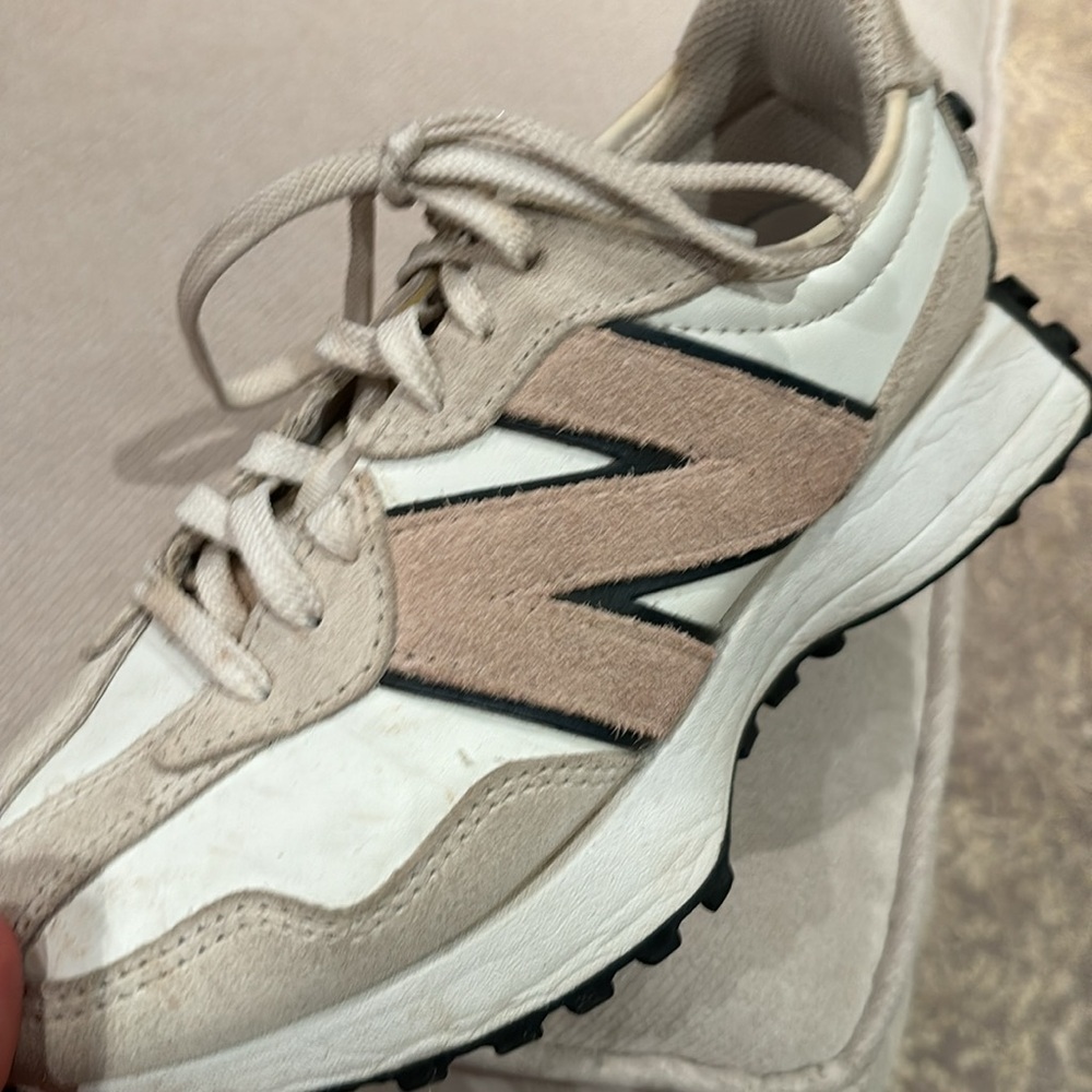 Neutral Beige and White Women's Athletic Sneaker